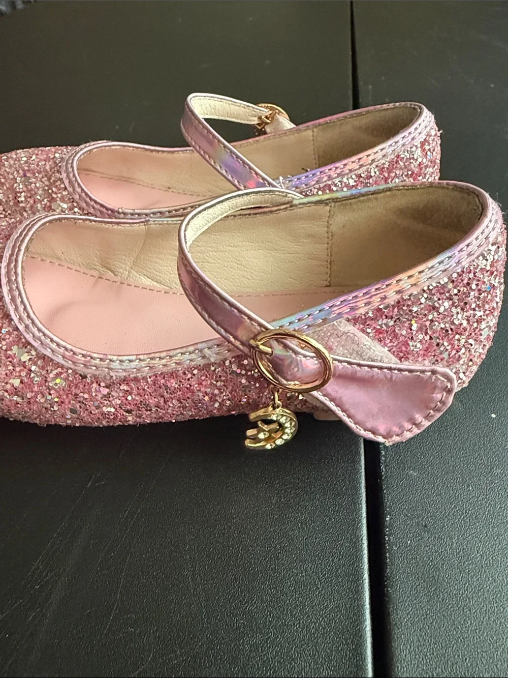 Girls' Sparkle Mary Jane Shoes - Pink Glitter